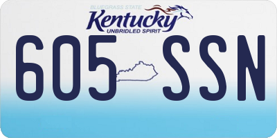 KY license plate 605SSN