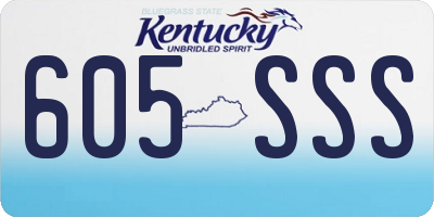 KY license plate 605SSS