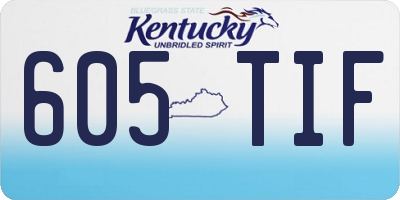 KY license plate 605TIF