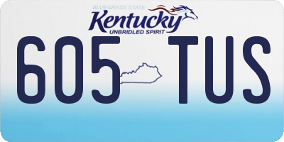 KY license plate 605TUS