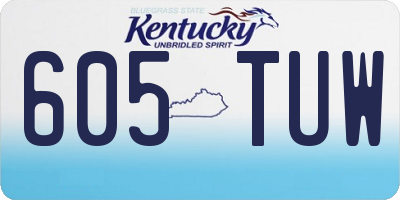 KY license plate 605TUW