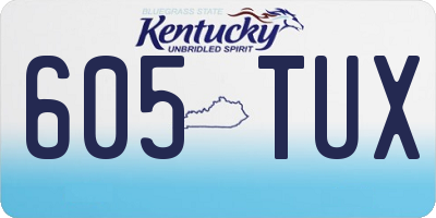 KY license plate 605TUX
