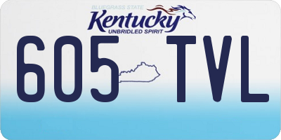 KY license plate 605TVL