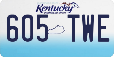 KY license plate 605TWE