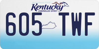 KY license plate 605TWF