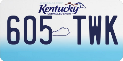 KY license plate 605TWK