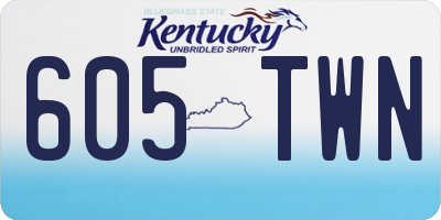 KY license plate 605TWN