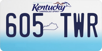 KY license plate 605TWR