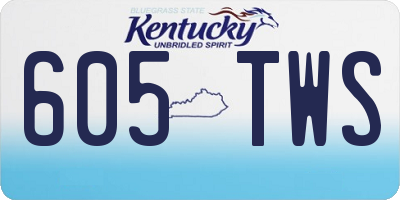 KY license plate 605TWS