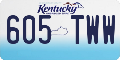 KY license plate 605TWW