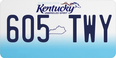 KY license plate 605TWY
