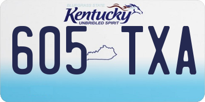 KY license plate 605TXA