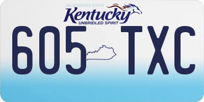 KY license plate 605TXC