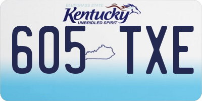 KY license plate 605TXE