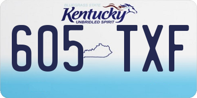KY license plate 605TXF