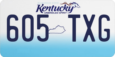 KY license plate 605TXG