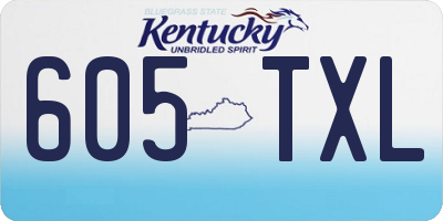 KY license plate 605TXL