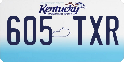 KY license plate 605TXR
