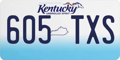 KY license plate 605TXS