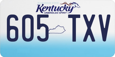 KY license plate 605TXV