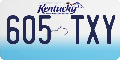 KY license plate 605TXY