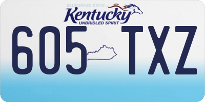 KY license plate 605TXZ