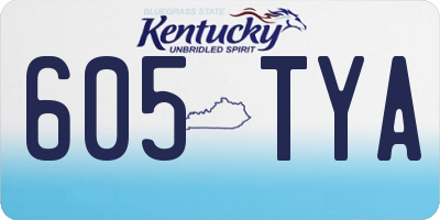 KY license plate 605TYA