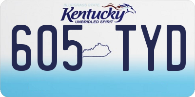 KY license plate 605TYD