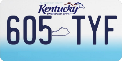 KY license plate 605TYF