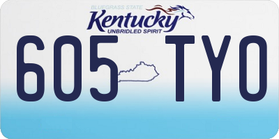 KY license plate 605TYO
