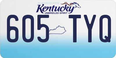 KY license plate 605TYQ