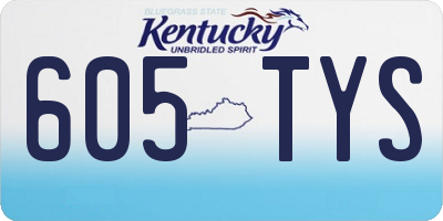 KY license plate 605TYS