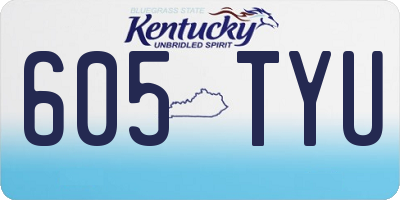 KY license plate 605TYU