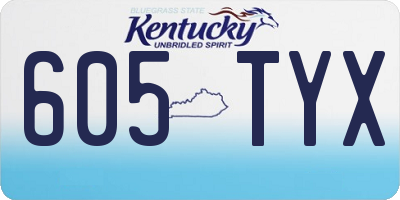 KY license plate 605TYX