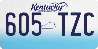 KY license plate 605TZC