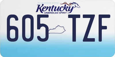 KY license plate 605TZF
