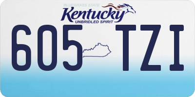 KY license plate 605TZI