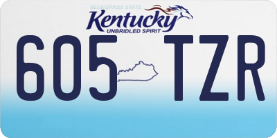 KY license plate 605TZR