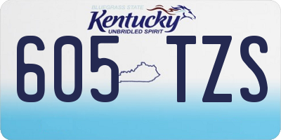 KY license plate 605TZS