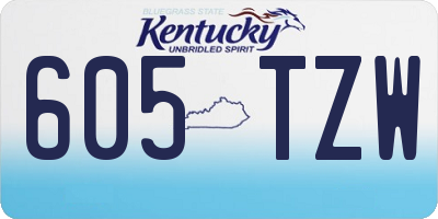 KY license plate 605TZW