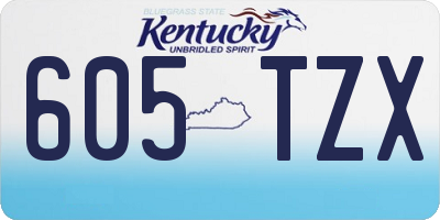 KY license plate 605TZX