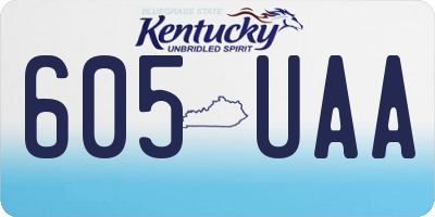 KY license plate 605UAA