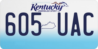 KY license plate 605UAC
