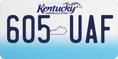 KY license plate 605UAF