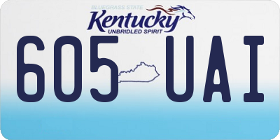KY license plate 605UAI