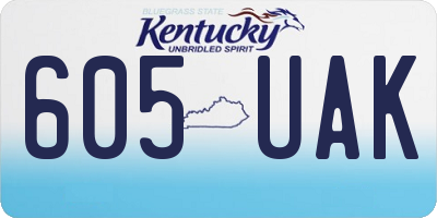 KY license plate 605UAK