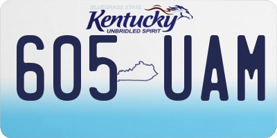 KY license plate 605UAM
