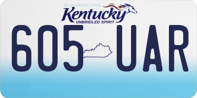 KY license plate 605UAR