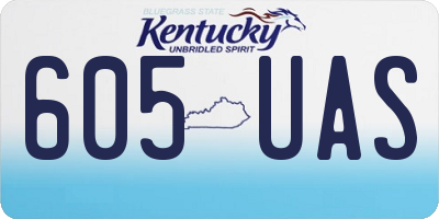 KY license plate 605UAS