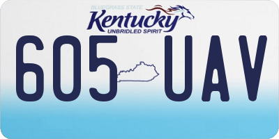 KY license plate 605UAV